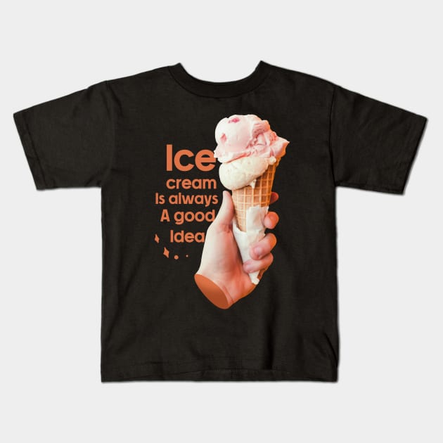 National Ice Cream Day Kids T-Shirt by SOF1AF